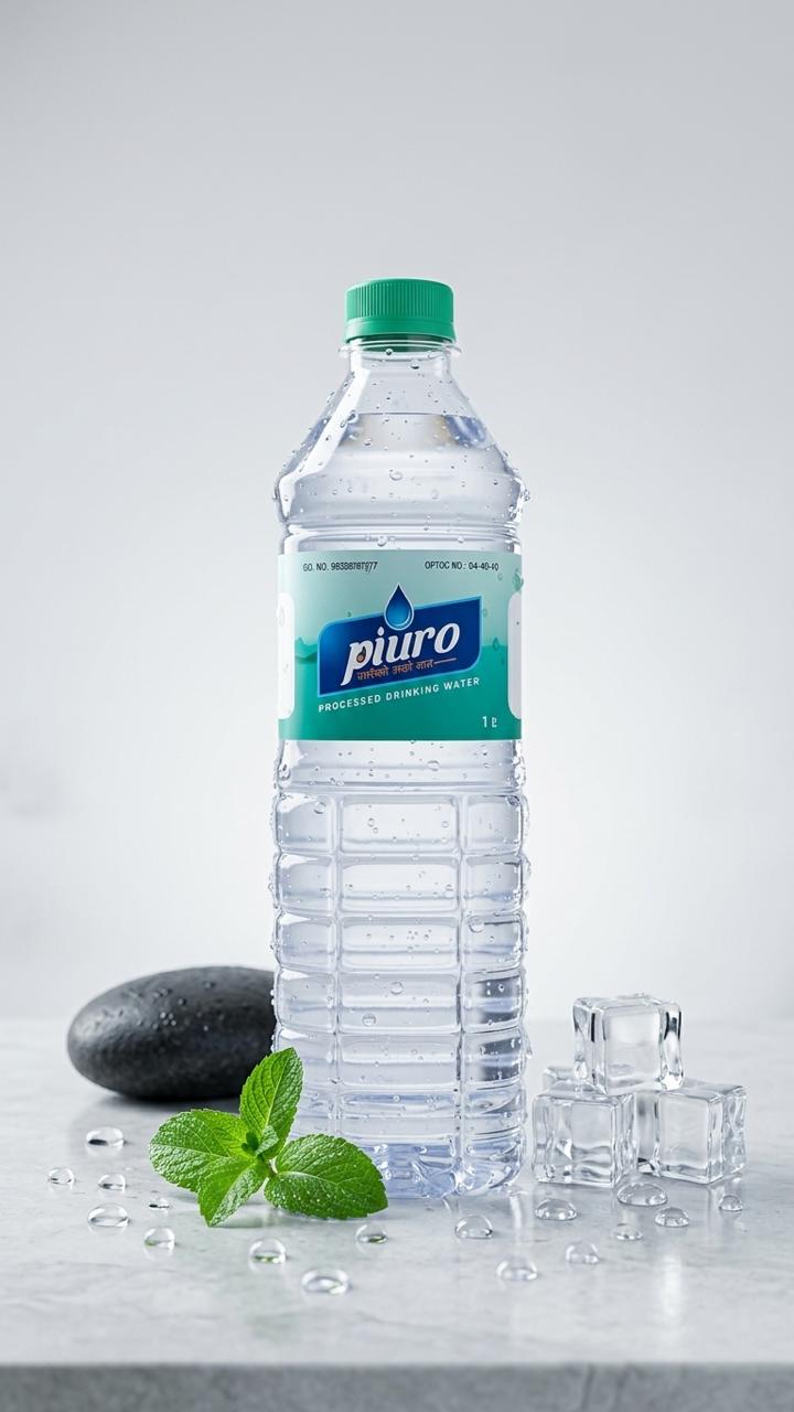 PIURO bottle with ice and mint