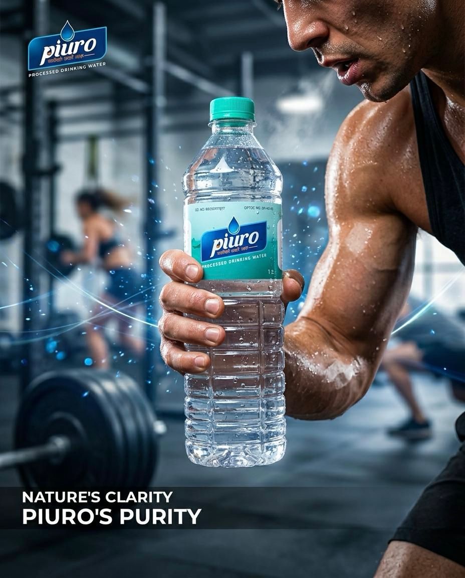 PIURO bottle in a fitness environment
